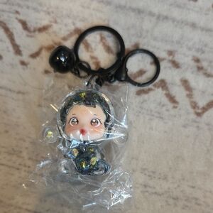 Adorable Skullpanda Black Keychain